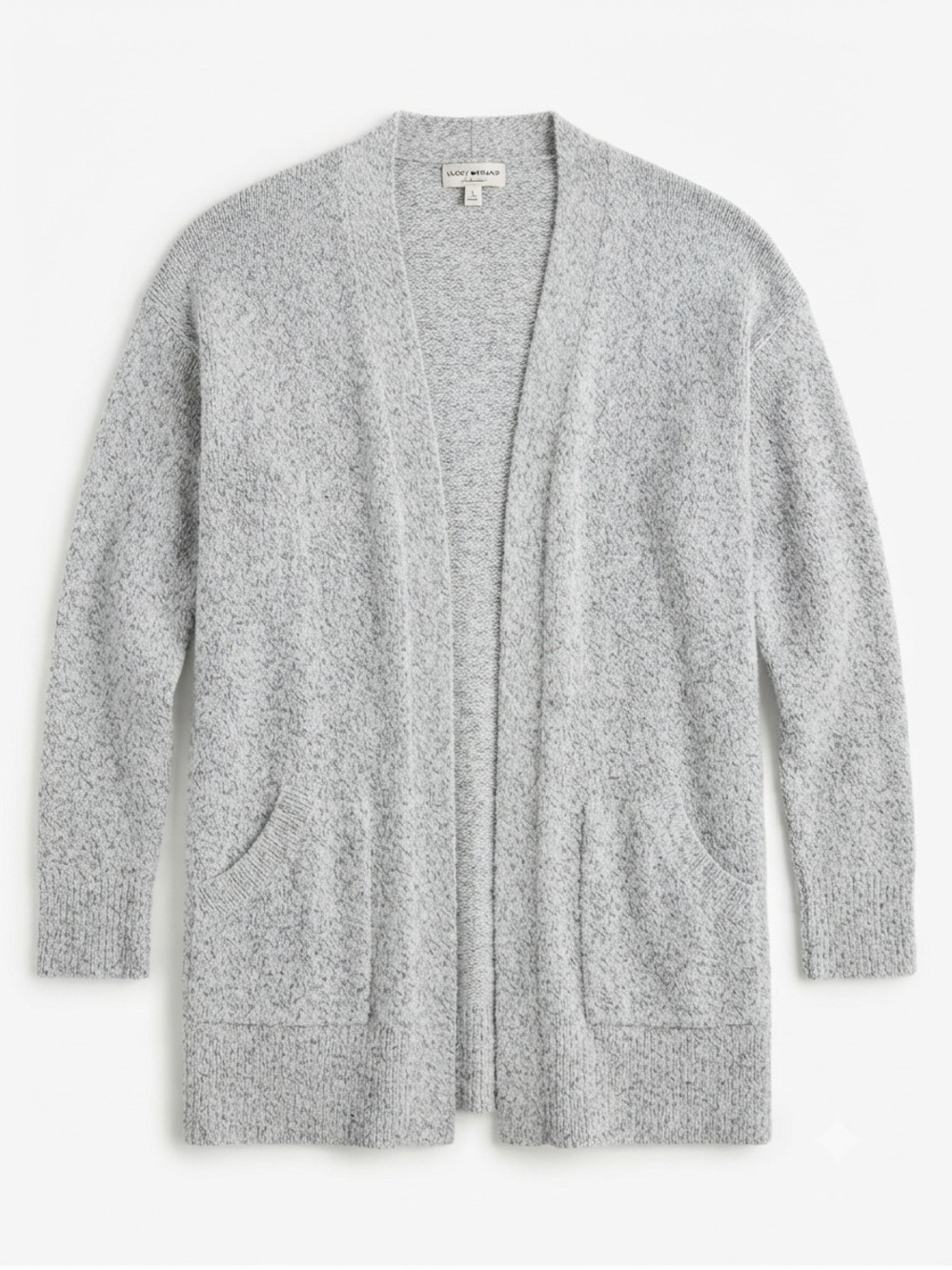 Lucky Brand Heather Gray Open-Front Cardigan